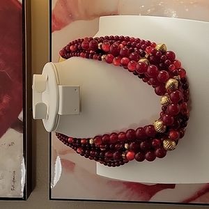 Chico's NWOT Merlot Bib Necklace